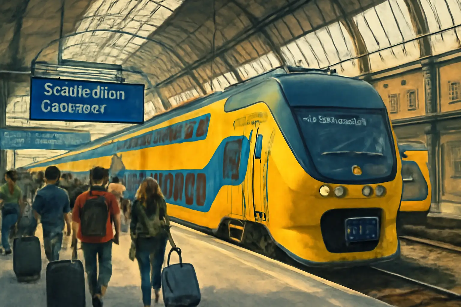 Amsterdam: Train from Central Station to Schiphol Airport