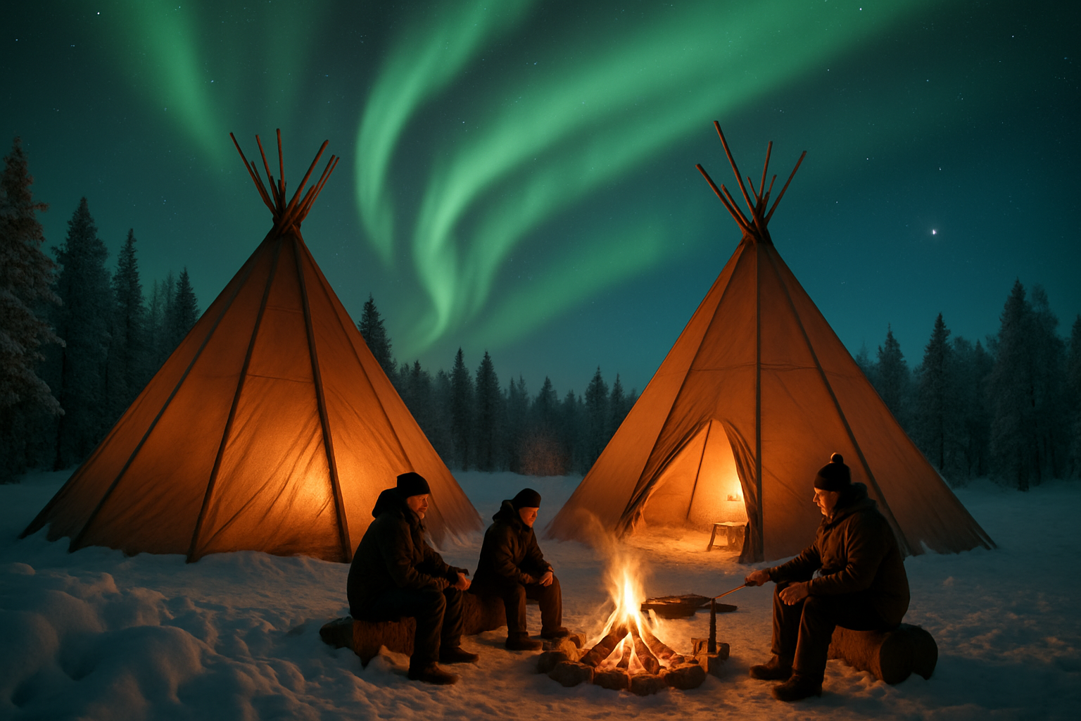 Rovaniemi Northern Lights Hunt with Campfire and Grill with Transfer