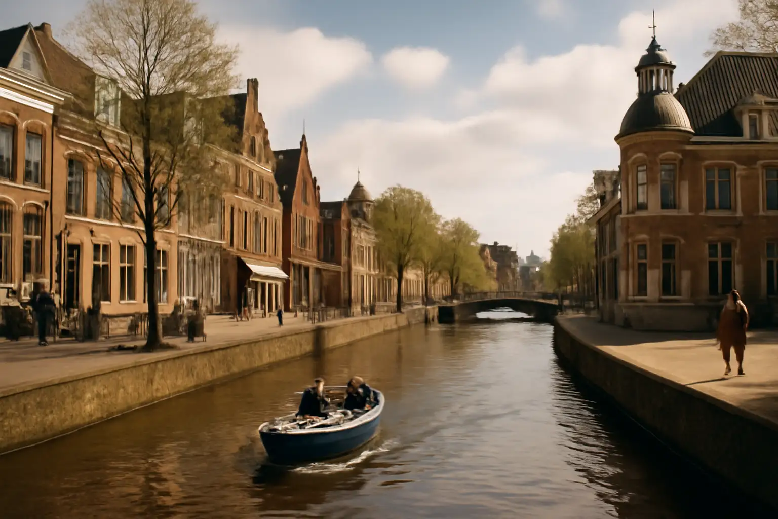 View of Leeuwarden with a city atmosphere for culture and city adventures