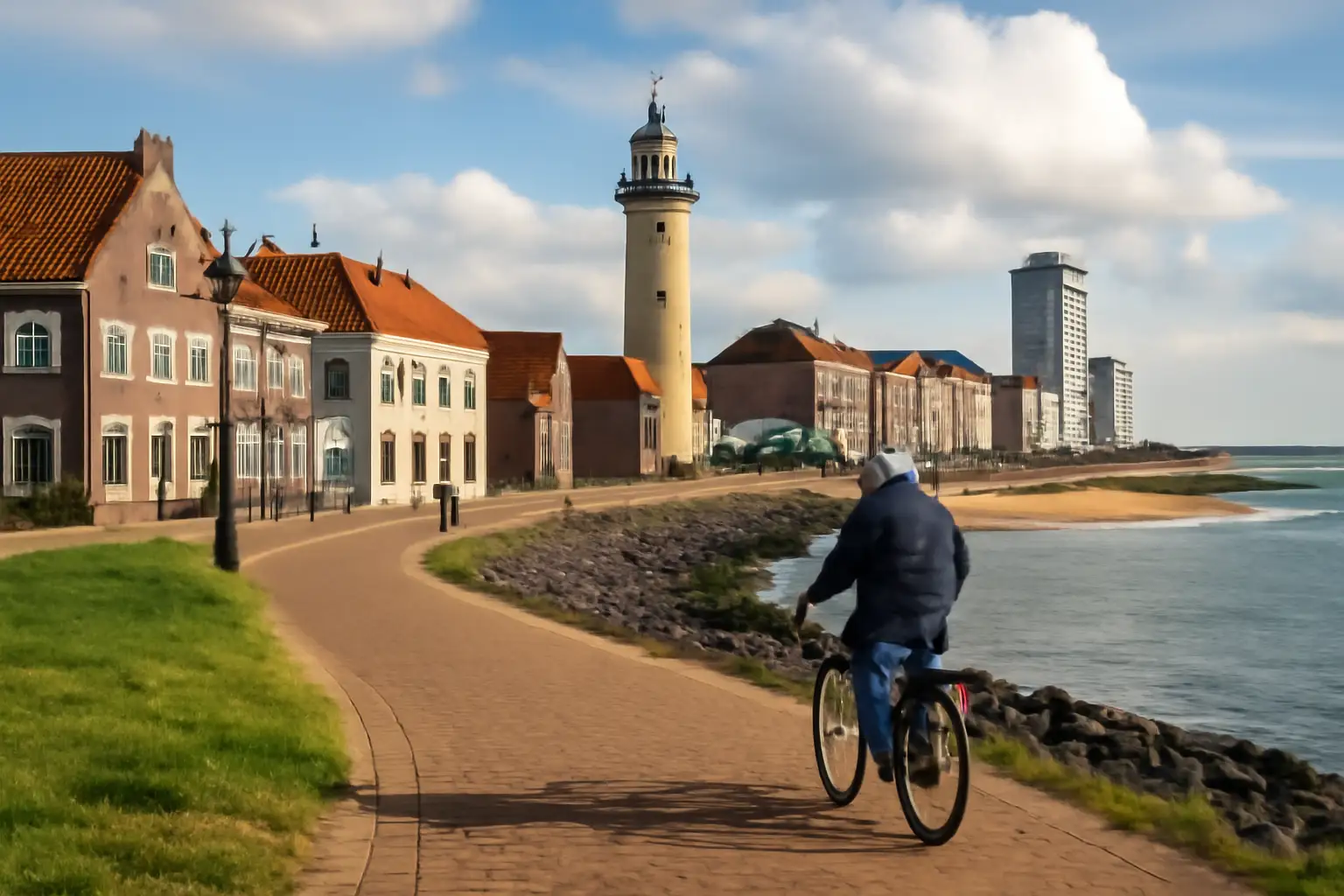 Vlissingen by the sea with boulevard and accommodation options